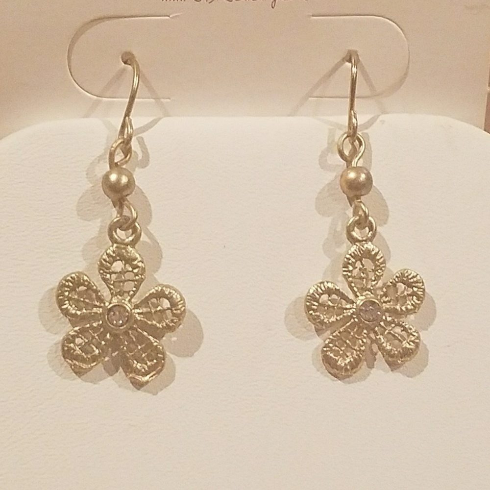 Gold Flower Earrings